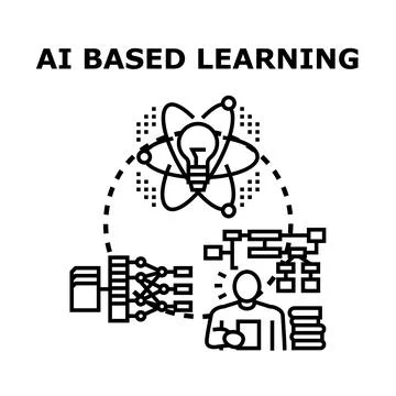 Ai based learning process optimizing data analysis Stockillustratie