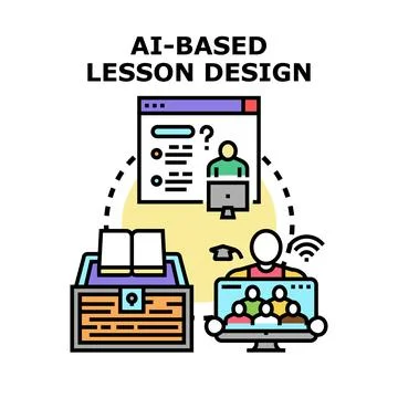 Ai based lesson design for modern online education Illustrazione stock