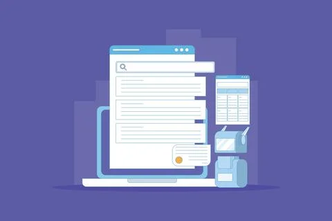 AI based search result concept Stock Illustration