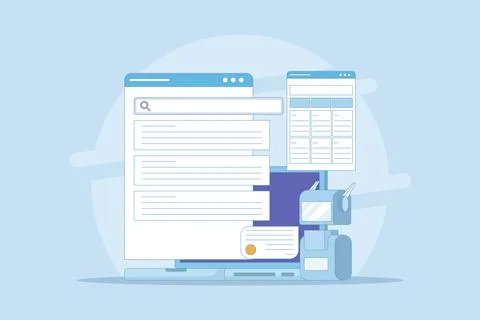 AI based search result concept Stock Illustration