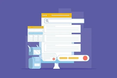 AI based search result concept Stock Illustration