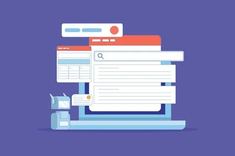 AI based search result concept Stock Illustration