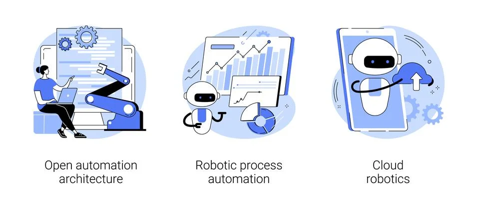 AI-based software abstract concept vector illustrations. Stock Illustration