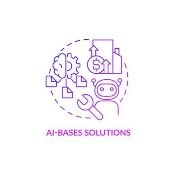 AI bases solutions purple gradient concept icon イラスト素材