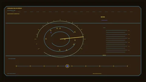AI Behavioral Analysis Radar HUD Seamless Loop Stock Footage 342186916