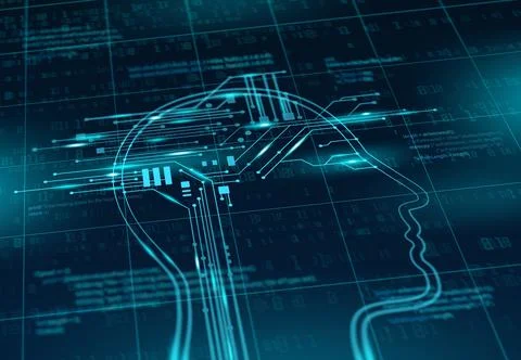 AI, big data and machine learning technology Illustrazione stock