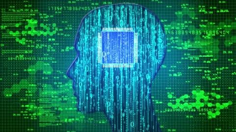 AI big data brain chip circuit board intelligent information transmission 스톡 동영상 147833524