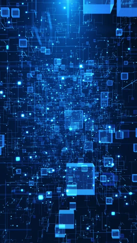 AI Big Data Network with Glowing Digital Cubes and Connections 스톡 동영상 342624973