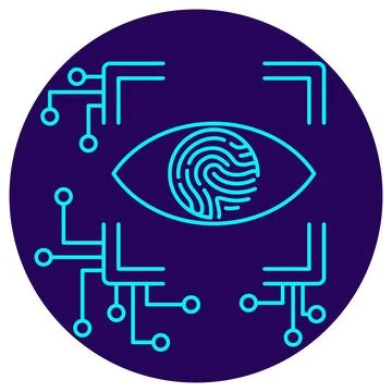 AI Biometric Recognition icon. Vector thin line illustration Illustrazione stock