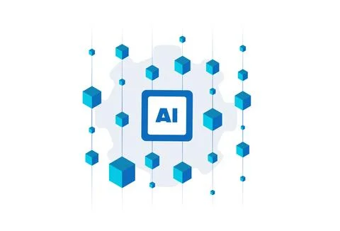 AI blockchain integration for digital transformation and secure innovation in Illustrazione stock