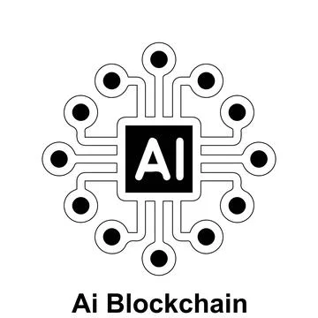 Ai blockchain vector icon design. Stock Illustration