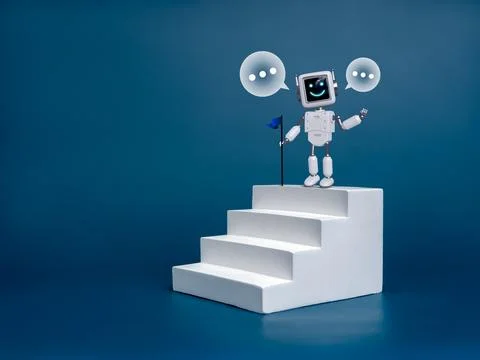 AI bot, Artificial intelligence assistant technology concept. Smart cute ro.. Stock Photos