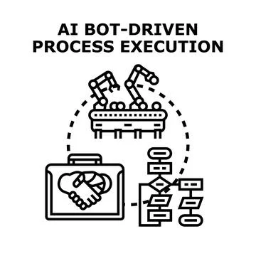 Ai bot driven process execution system concept イラスト素材