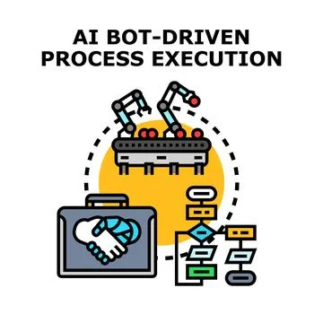 Ai bot driven process execution system concept イラスト素材