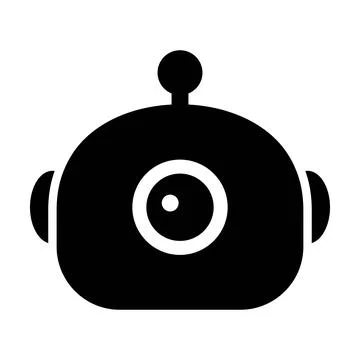 Ai bot face mascot vector icon illustration cute minimal black robot head c.. 스톡 일러스트