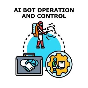 Ai bot operation and control concepts Stock Illustration