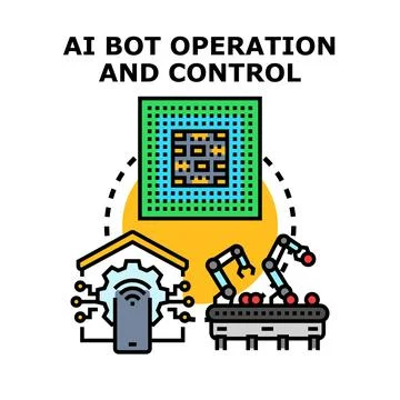 Ai bot operation and control via smart devices イラスト素材