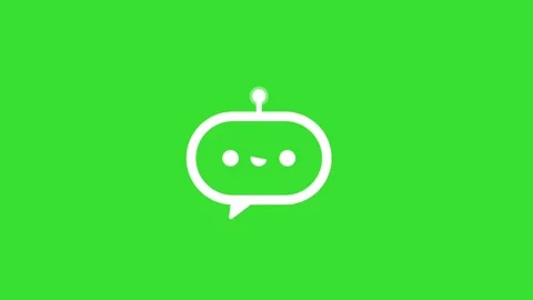 AI Bot Speech Bubble Icon Green Screen Loop Animation Stock Footage 334858146