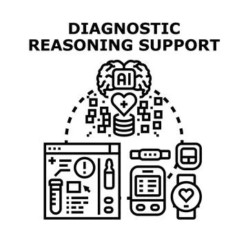 Ai brain analyzing medical data for healthcare support Stock Illustration