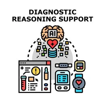Ai brain analyzing medical data for healthcare support Stock Illustration