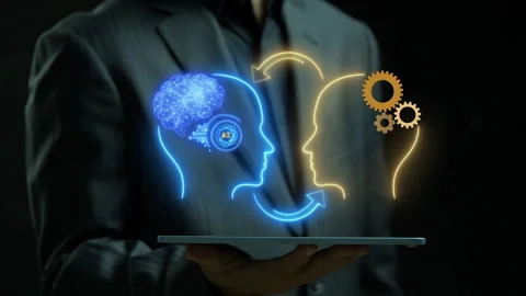 AI brain and human brain concept. 스톡 동영상 276879231