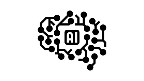 Ai brain big data glyph icon animation Stock Footage 326145737