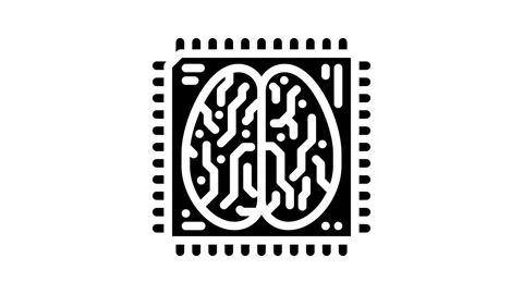 Ai brain big data glyph icon animation Stock Footage 326736028