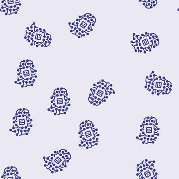 Ai brain big data glyph seamless pattern Stock Illustration