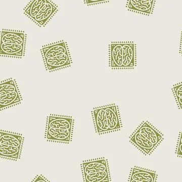 Ai brain big data glyph vector seamless pattern Stock Illustration
