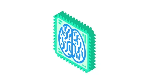Ai brain big data isometric icon animation Stock Footage 327281004