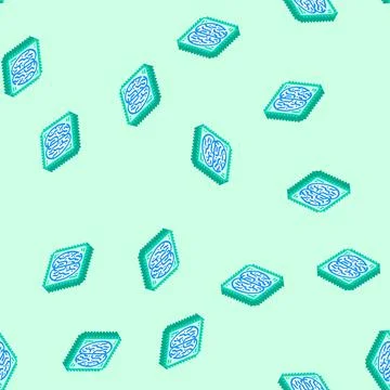 Ai brain big data isometric icon seamless pattern 스톡 일러스트
