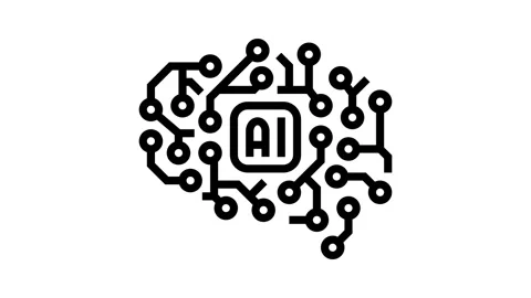 Ai brain big data line icon animation Stock Footage 326125879