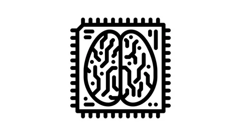 Ai brain big data line icon animation Stock Footage 326752057