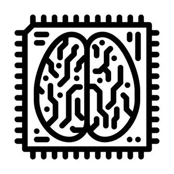 Ai brain big data line icon vector illustration 스톡 일러스트