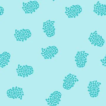 Ai brain big data line seamless pattern Stock Illustration