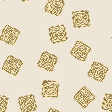 Ai brain big data line vector seamless pattern イラスト素材