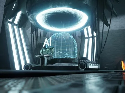 AI brain big data progress 스톡 일러스트