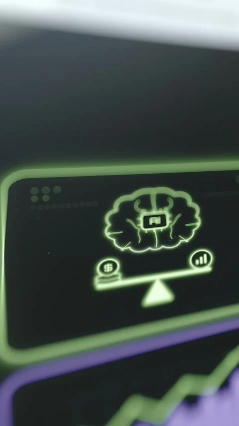 AI Brain Chip Visualization With Cloud Analytics Controls 4K Stock Footage 341347216