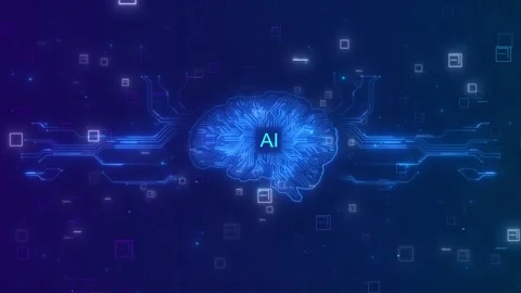 AI Brain Circuit Technology Background Stock Footage 333854630