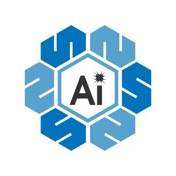 AI Brain Circuit Technology Logo Stock Illustration