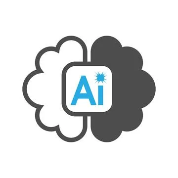 AI Brain Circuit Technology Logo Stock Illustration