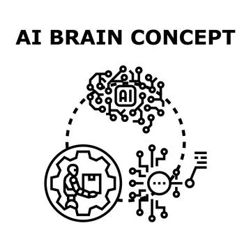 Ai brain concept illustrating machine learning and digital intelligence Stock Illustration