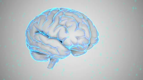 Ai brain floating, blue glow future, artificial inteligence concept Stock Footage 146811534