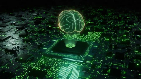 AI Brain Green Version Stock Footage 306499358