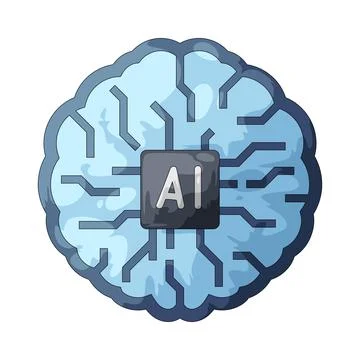 AI brain illustration Illustrazione stock