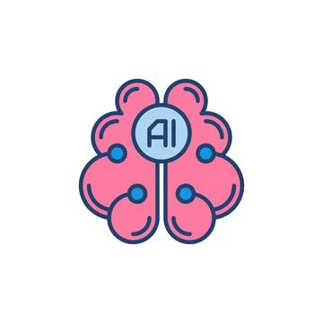 AI Brain modern icon - vector Deep Learning colored symbol 스톡 일러스트