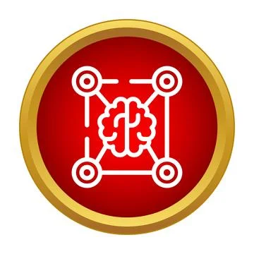 Ai brain network connecting artificial intelligence concepts Stock Illustration