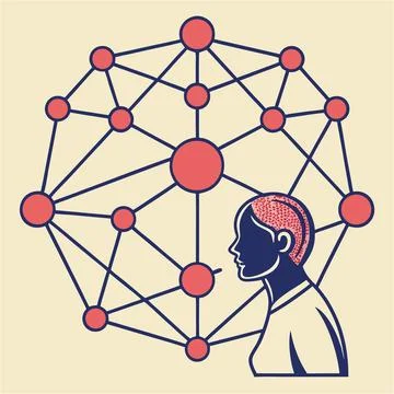 Ai brain network connection concept artificial intelligence neural network Stock Illustration