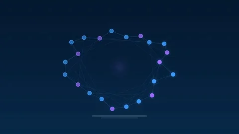 Ai brain network nodes azure concept loop Video stock 342615537