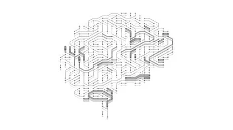AI brain neural network circuit board big data concept Stock Illustration